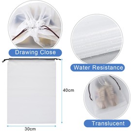 KOLZEMV 10pcs Shoe Bags with Drawstring PE Shoe Bag, Travel Gadgets, Waterproof Drawstring Bag, Multifunctional Storage Bag, Suitcase Organiser, Packing Bag Set, Pack Sack with Drawstring, beige