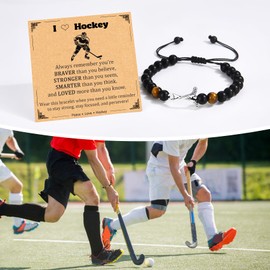 EPIRORA Hockey Gifts for Boys, Hockey Bracelet for Teen Boys 8-12, Graduation Christmas Stocking Stuffers Jewelry Gifts for Son Grandson Brother Nephew Friend Team Player