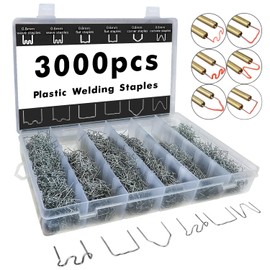 Plastic Welding Staples 3000 pcs,6 Types Hot Staples for Decoration,Auto Repair,Architectural Modelling,Toy Manufacturing,Etc