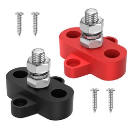 Joinfworld - Barra de autobús de 12 V 250 A, bloque de distribución de energía individual de 5/16 pulgadas, bloque de conexión de poste de batería para sistema solar de automóviles marinos, barcos,