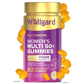 Wellgard Multi Vitamins for Women Over 50 Gummies – Supports Bone, Heart & Immune Health – Vitamins D3, B12, Calcium & More, Chewable Womens Multivitamins 50 Plus, No Iron