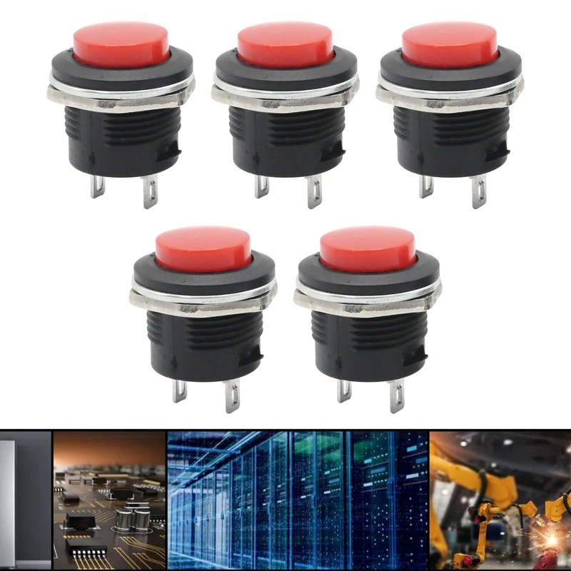 SYOWADA 5Pcs SPST Momentary Push Button Switch, AC250V/3A AC125V/6A Mini