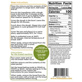 Molibake Onion Bread Mix Pack of 4 - All-Natural Baking Mix for Bread Machine and Oven - 14 oz Bread Mix with Dried Onion Flakes, Sunflower Seeds, Rye Malt Flour - Easy-to-Use Bread Maker Mix for Homemade Baking