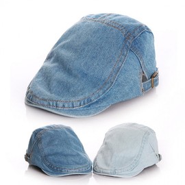 Baby & Kids Spring Autumn Denim Hat Collection: Black Beret & Newsboy Cap Styles Punk Deep Denim + Size 57 [54-57cm] 3ea