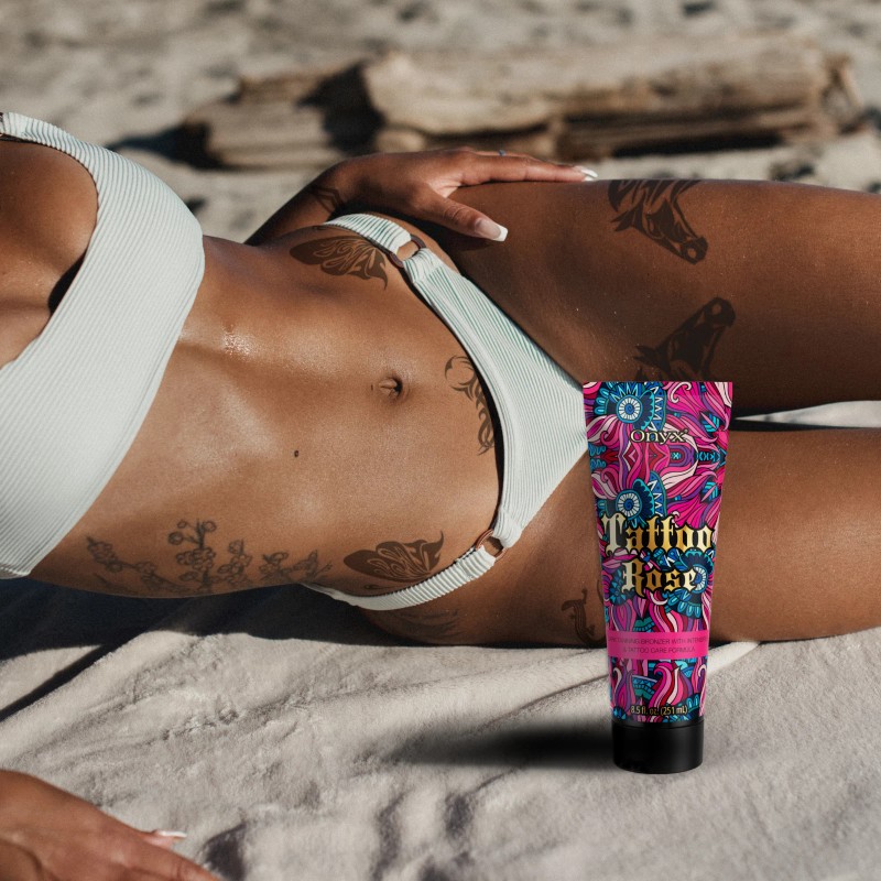 Onyx Tattoo Rose Bronzer Tanning Bed Lotion Dark Tan Accelerator