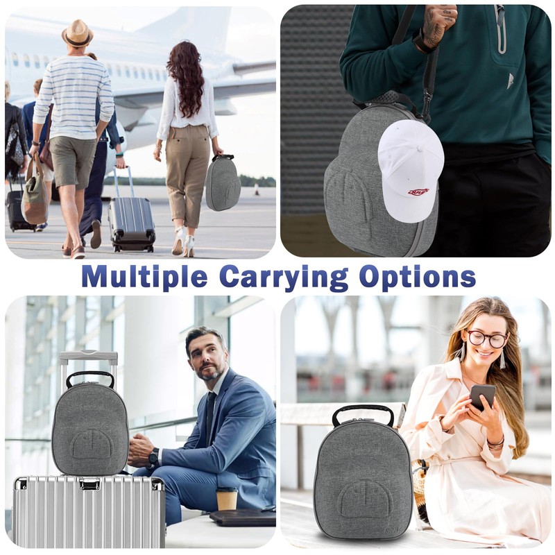 Anguu Hat Travel Case, Hard Hat Carrier Organizer with Clip