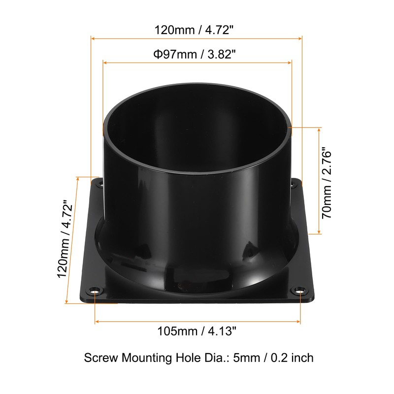PATIKIL 4" Duct Connector Flange, 2 Pack Dryer Vent Wall