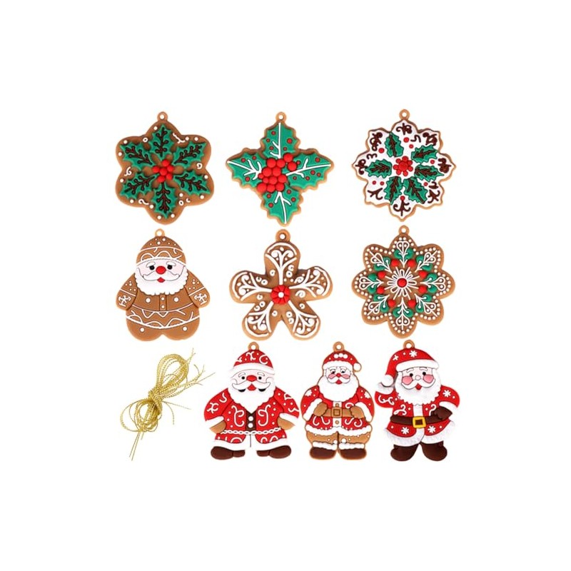Paquete de 9 adornos de Navidad de copo de nieve