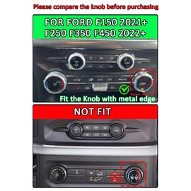 Auovo Air Conditioner Knob Covers Compatible with Ford F150 2021-2022 Interior Accessories Audio Volume Control Rings Aluminum Alloy AC Switch Knob Trims VOL Tone Button Cover Rings 4PCS (Red)