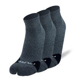 Pure Athlete - Calcetines correctores de juanetes para hombres y mujeres, diseño de dedos divididos, 3 pares - Gris jaspeado, Medium