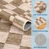 GarveeHome 2×6 Kitchen Runner Rug Non Slip Brown Checkered Rug,Washable