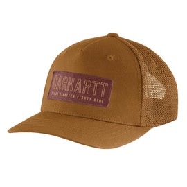 Carhartt Men's Rugged Flex Canvas Mesh-Back 1889 Patch Cap, Brown