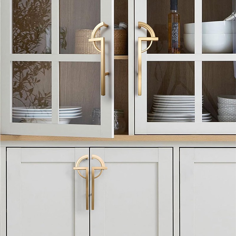 WJXFHTD 2PCS Art Decor Cabinet Pulls, Zinc Alloy Modern Simple