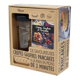 Coffret cadeau MIAM : Shaker à crêpes, pancakes et gauffres avec son tartineur