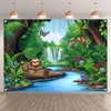 Luminora 7x5ft Fabric Tropical Rainforest Backdrop Jungle Rainforest Safari Animal