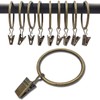 WeeksEight 40 Pack Bronze Curtain Rings with Clips, Curtain Hooks