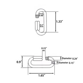 Tueascallk 10 Pcs M4 Stainless Steel Chain and Rope Quick Coupler Links, High Strength and Large Load-Bearing Locking Carabiner Connector Snaps, 1.65"(L) x 0.9"(w), Link Diameter 0.15"