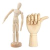 2 Pack 8" Drawing Mannequin,7" Little Hand Model,Artists Wooden Drawing