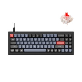 Keychron Q7 Wired Custom Mechanical Keyboard, 70% Layout QMK/VIA Programmable Macro with Hot-swappable Gateron G Pro Red Switch Double Gasket Compatible with Mac Windows Linux (Black - New)