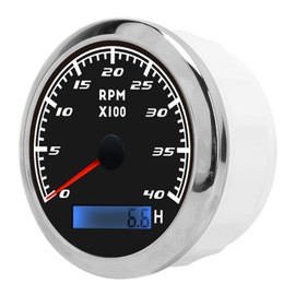 Diesel Tachometer, Tachometer Red Backlight for Car(black)