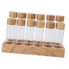 Coffee Bean Storage Tube Glass Coffee Bean Cellar with Wooden