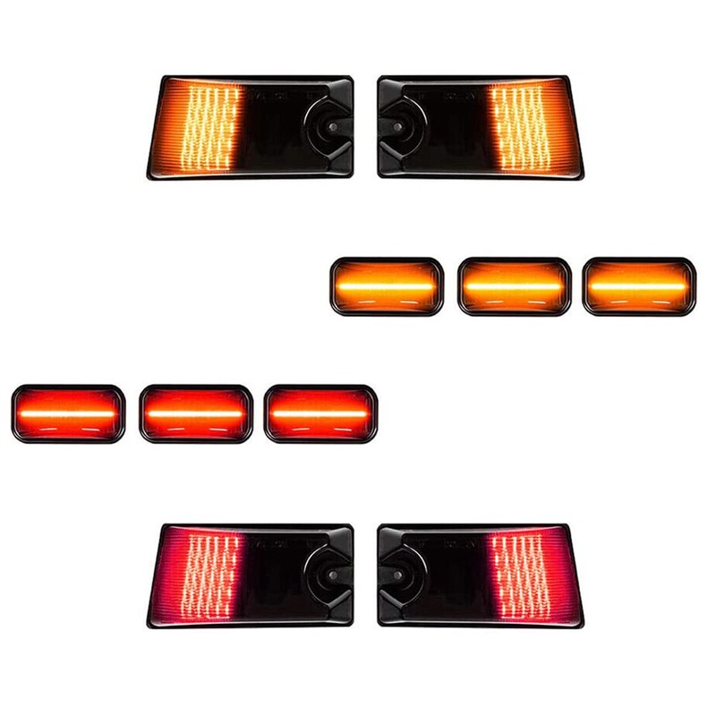 GTINTHEBOX 10pcs Smoked Lens Front Rear Cab Roof light Compatible