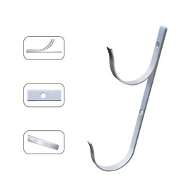 2 Pcs Set Pool Pole Hangers Heavy Duty Silver Aluminium Holder with Screws Perfect Hooks for Swimming Pool Telescopic Poles Skimmers Nets Brushes Vacuum Hose Garden Equipment Outdoor Supplies