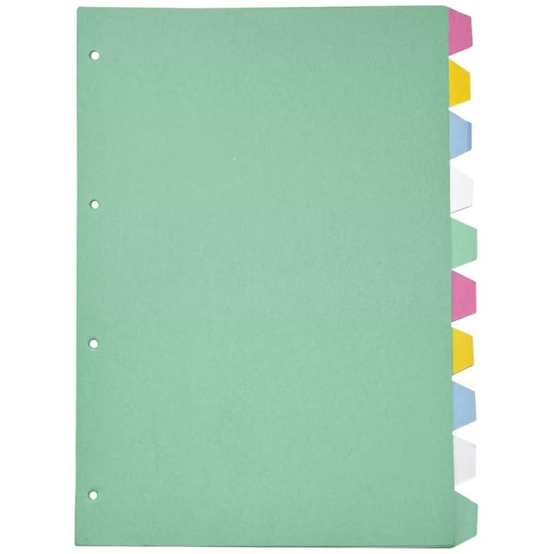 A4 Index Dividers 10 Part Subject Folder Cards Ring Binder