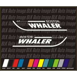 Auto Images 2 BOSTON WHALER 18" BOAT DECALS SET Car Truck Marine Vinyl replacement pair