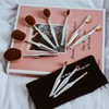 10 Piece Metallic Silver Oval Brush Set