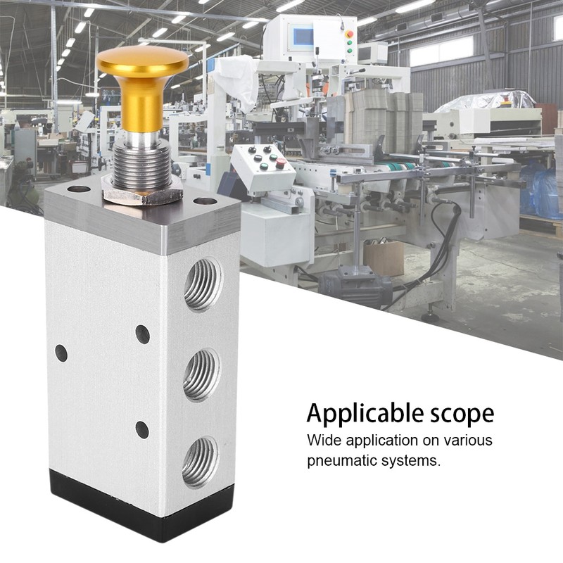 Hand Valve Two Position Five Way Button Valve Aluminum Alloy