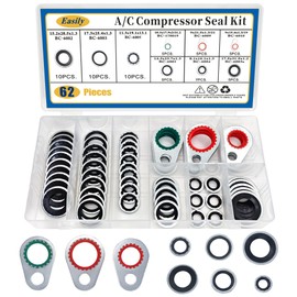 Easily 4 Set Car A/C Valve Core R134a Kit, 9 Sizes Gasket & 36 Sizes O-Ring Kit, AC Compressor Seal, Fuel Line Tool Set