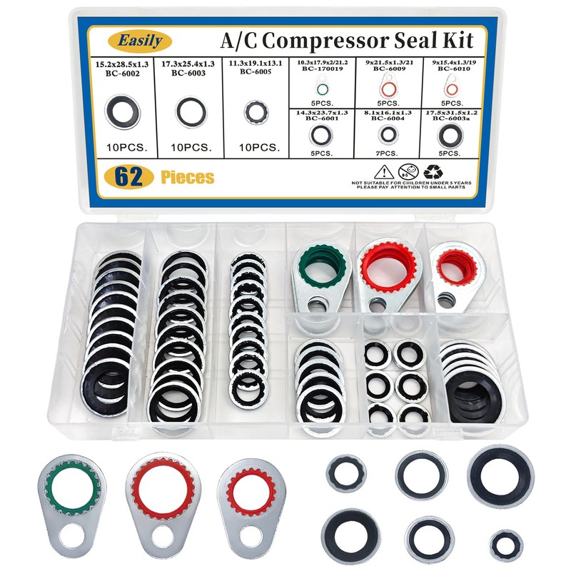 Easily 4 Set Car A/C Valve Core R134a Kit, 9