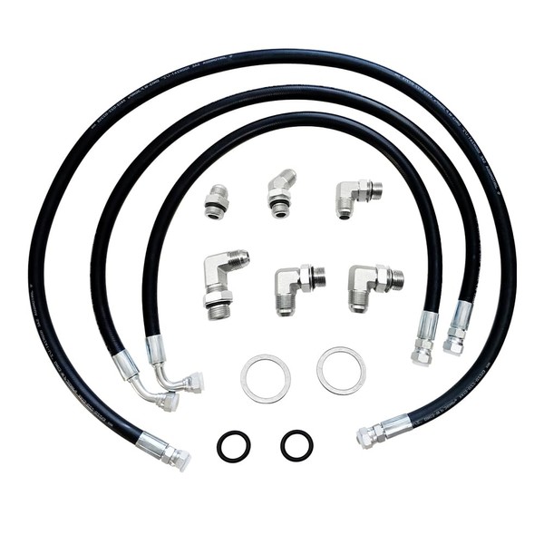 Transmission Cooler Lines Compatible with Duramax Chevy GMC Diesel 6.6L LLY LBZ LMM 2006-2010, Upgraded SS Braided Cooler Hose Fit for Allison Transmission Only