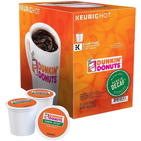Dunkin' Donuts 2516933 Dunkin' Decaf Coffee K-Cup Pods Medium Roast 24/Box (400846)