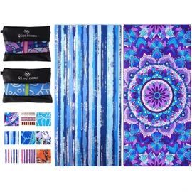2 Pack Microfiber Oversized Lightweight Beach Towel 71"x32" Extra Thin Large Sand Free Towels Travel Swim Pool Yoga Gym for Adults Women Men Beach Essentials Accessories Vacation Gift
