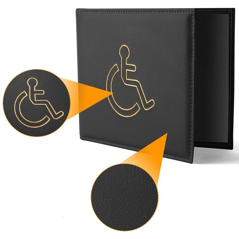 Vicloon Disabled Badge and Timer Holder, PU Leather Wallet Protector,