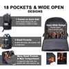 Tool Backpack for Men 18 Inch Heavy Duty Waterproof Multiple