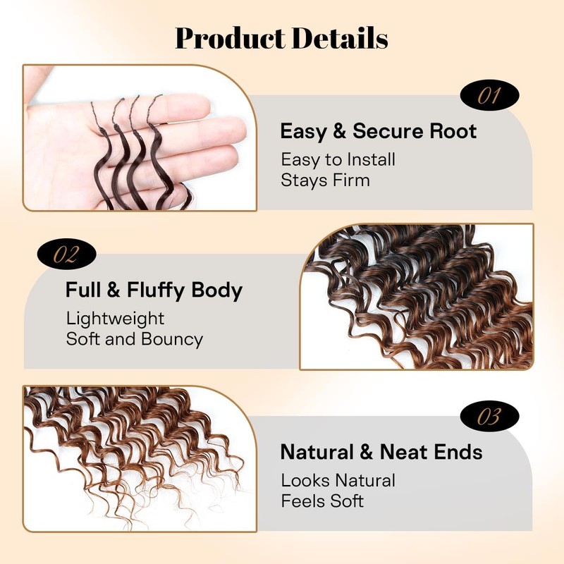 100 Strands Feather Crochet Hair 18 In Deep Crochet Hair