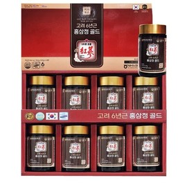 Duzon Health 6년근 홍삼정 골드 240g x 4병 x 2세트 부모님 구정 명절 추석 홍삼선물세트 홍삼액 6-Year-Old Red Ginseng Extract Gold 240g x 4 Bottles x 2 Sets Ginseng Gift Set for Parents Lunar New Year Chuseok
