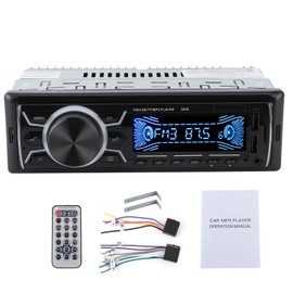 12V Car FM Radio Bluetooth Audio Player Colorful Light Remote Control Support MP3/WMA/USB
