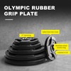 LIONSCOOL 2-Inch Rubber Olympic Grip Weight Plates for Strength Training,