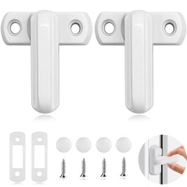 2pcs Sash Jammers Window Locks, Plastic Steel Casement Door and Window Lock White Zinc Cast Alloy Suitable for UPVC PVC Doors Windows Home Security