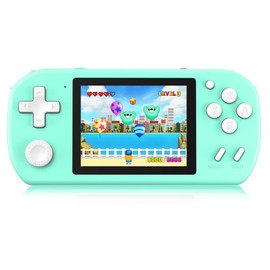 TEBIYOU Handheld Games for Kids Built-in 218 Video Games, Portable Kids Travel Toys for Ages 4-13 with Rechargeable Battery 3.0" HD Screen, Mini Gaming Player Birthday Gifts for Boys Girls (Cyan)