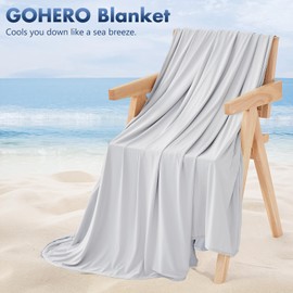 GOHERO Cooling Blanket Throw - Arc-Chill Q-Max >0.5 Cool Summer Blanket for Hot Sleepers - Double Design Lightweight Absorbs Heat to Keep Cool on Warm Nights(50"x70") Grey