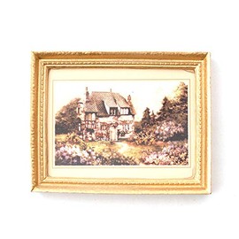 Melody Jane Dollhouse Country House Picture in Gold Frame 1:12 Miniature Accessories