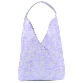 Gusio Basic 12-1117 Jacquard V Cut Tote Bag, Lightweight, Elegance, Fashion, Women's, italy, Floral Pattern, purple