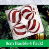 VFM - Red & White Stripe 8cm Baubles Candy Cane