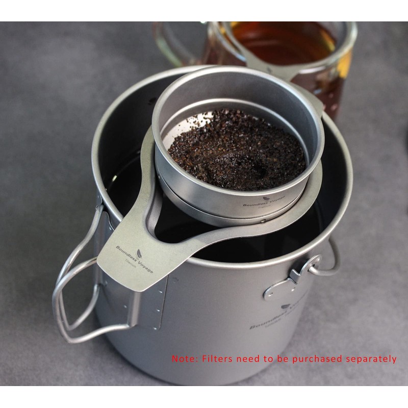 Boundless Voyage Titanium Pour Over Coffee Filter Holder Outdoor Camping