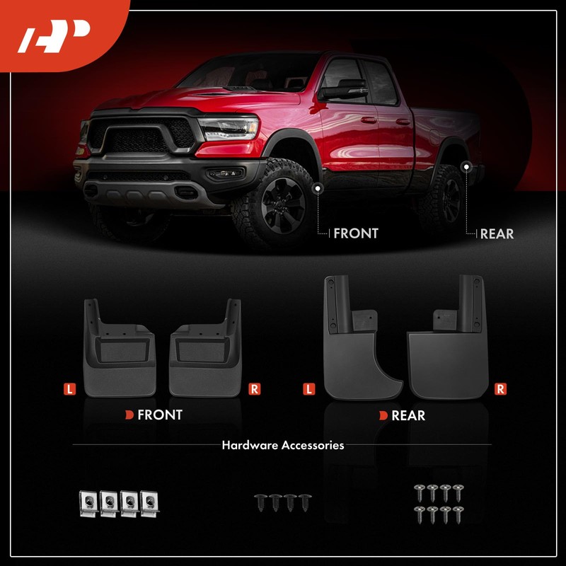 A-Premium Set of 4PCS Mud Flaps Splash Guards Mudguards Mudflaps